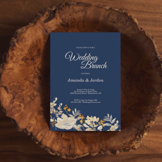 Dusty Blue Autumn Boho Wedding Brunch Einladung (Von Creator hochgeladen)