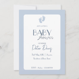 Dusty Blue Baby Boy Baby Shower Einladung