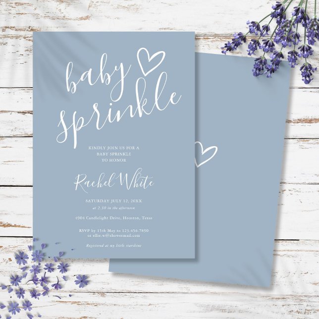 Dusty Blue Baby Boy Sprinkle Dusche Einladung (Dusty Blue Baby Boy Baby Sprinkle Shower Invitation)