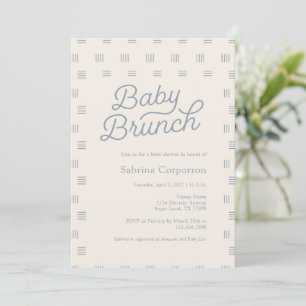 Dusty Blue Baby Brunch   Minimalist Sage Boho  Einladung