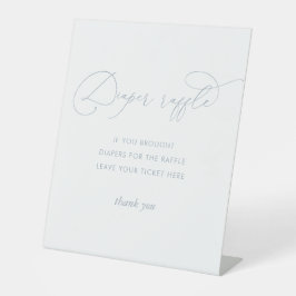 Dusty Blue Baby Duwer Diaper Raffle Sockelschild