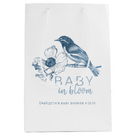 Dusty Blue Baby in Bloom Boy Shower Geschenktasche Mittlere Geschenktüte