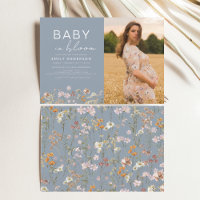 Dusty Blue Baby in Bloom Foto Baby Shower