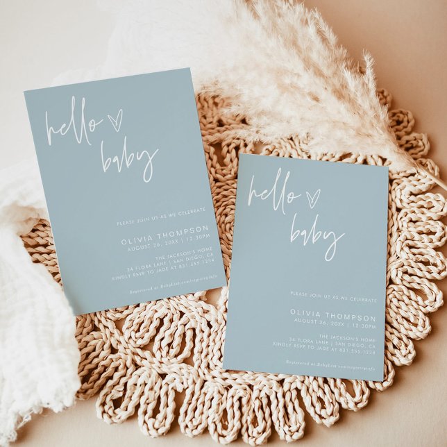 Dusty Blue Baby Shower Einladung | Boy Showeinladu (Von Creator hochgeladen)