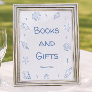 Dusty Blue Beach Baby Duschbücher und Geschenke Poster