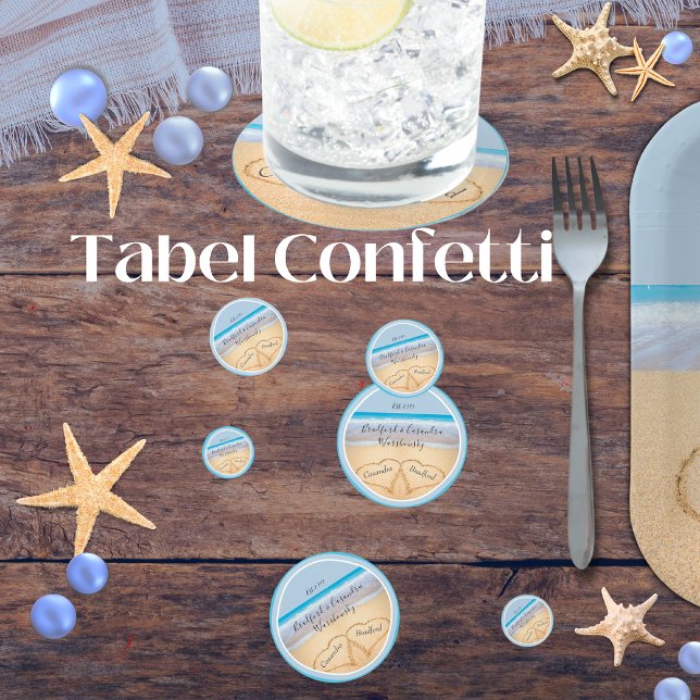 Dusty Blue Beach Wedding 2 Herz Konfetti (Von Creator hochgeladen)