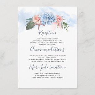 Dusty Blue Beach Wedding Information Guest Begleitkarte