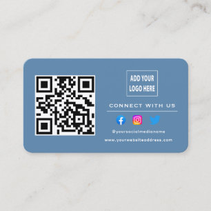 Dusty Blue befolgen Sie die Prüfung, um mit dem QR Visitenkarte