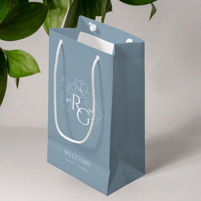 Dusty Blue | Begrüßung mit Chic Monogram Kleine Geschenktüte (Von Creator hochgeladen)
