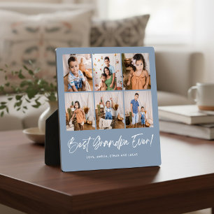 Dusty Blue Beste Opa je Six Foto Plaque Fotoplatte