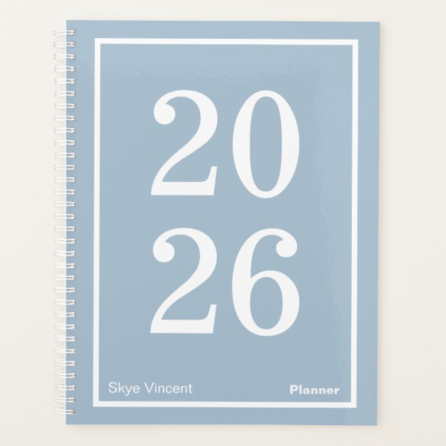Dusty Blue Big Year Large Planner Planer (Vorderseite)