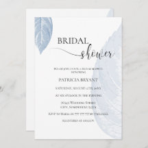 Dusty blue Blätter Bridal Dusche Einladung