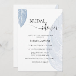 Dusty blue Blätter Bridal Dusche Einladung