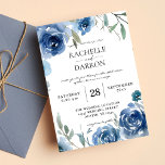 Dusty Blue & Blue Floral Wedding Einladung<br><div class="desc">Holen Sie sich Ihre Gäste mit Ihren Dusty Blue Blumeneinladungen für Ihre Hochzeitsfeier. Moderner Stil und elegant. Karo unsere anderen Dusty Blue Kollektionen für verschiedene Designoptionen heraus.</div>