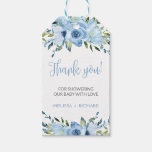 Dusty Blue Blues Baby Baby Duschgeschenk Tag Gefal Geschenkanhänger