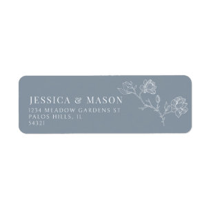 Dusty Blue Blues elegante Rücksendeadressen-Aufkle