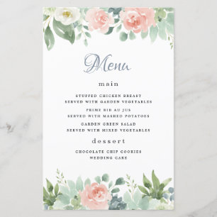 Dusty Blue Blush Blumengarten Hochzeitskarten
