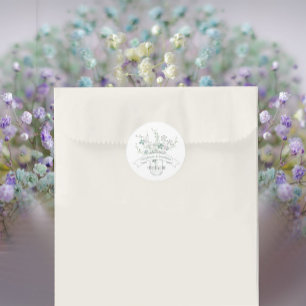 Dusty Blue Blush Lavender Mason Jar Wildblume Runder Aufkleber