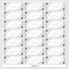 Dusty Blue Blush Pink Gold Floral Gastadresse Aufkleber