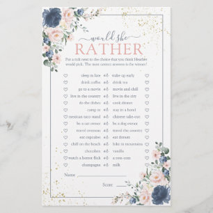 Dusty Blue Blush Pink Gold Floral Showspiel