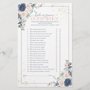 Dusty Blue Blush Pink Gold Floral Showspiel