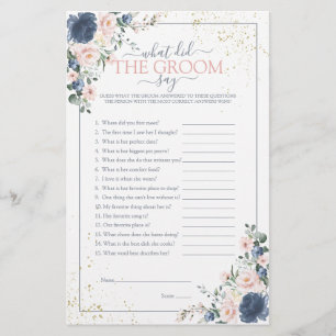 Dusty Blue Blush Pink Gold Floral Showspiel