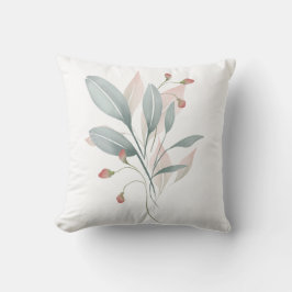 Dusty Blue & Blush Watercolor Accent Pillow Cover Kissen