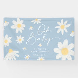 Dusty Blue Boho Daisy Blume Baby Showbanner Banner