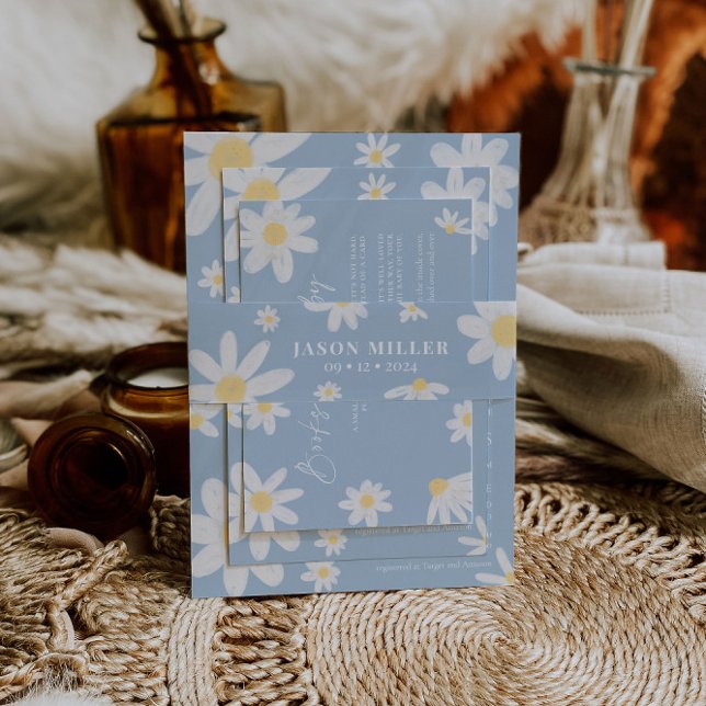 Dusty Blue Boho Daisy Blume Einladung Bly Band (Von Creator hochgeladen)