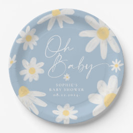 Dusty Blue Boho Daisy Blume Paper Teller
