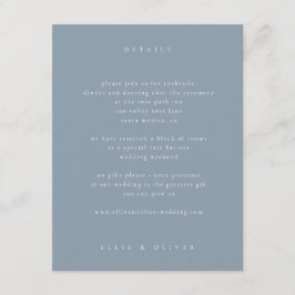 Dusty Blue Boho Foto Wedding Modern Begleitkarte