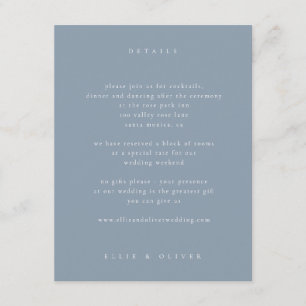 Dusty Blue Boho Foto Wedding Modern Begleitkarte