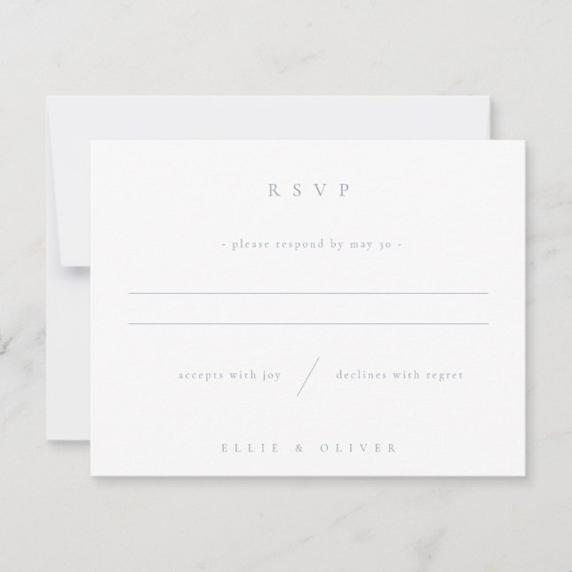 Dusty Blue Boho Wedding Modern RSVP Karte (Vorderseite)
