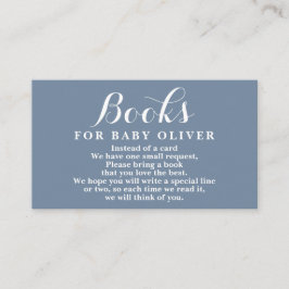Dusty Blue Books for Baby Request Card Begleitkarte