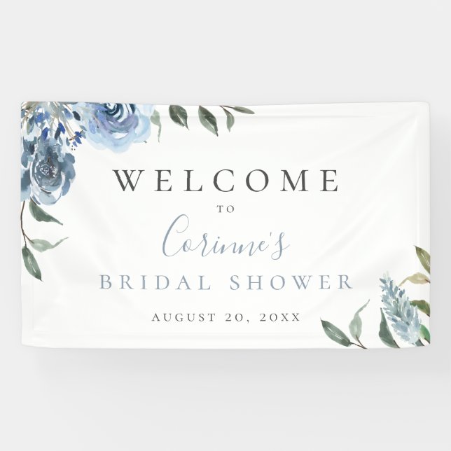 Dusty Blue Botanical Banner (Horizontal)