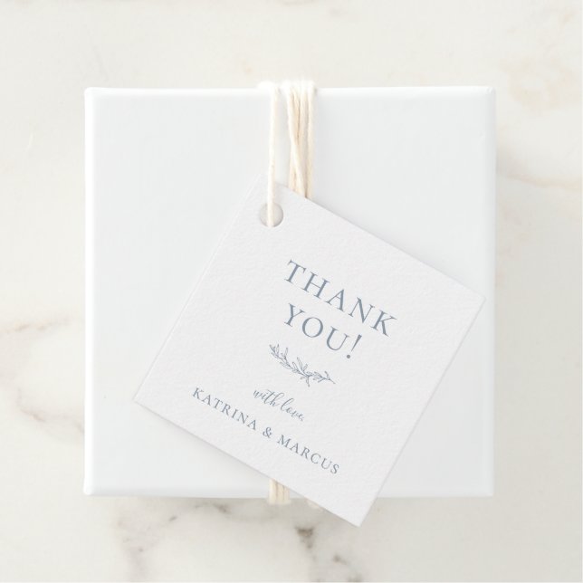 Dusty Blue Botanical Branch Vielen Dank Geschenkanhänger (Beispiel)