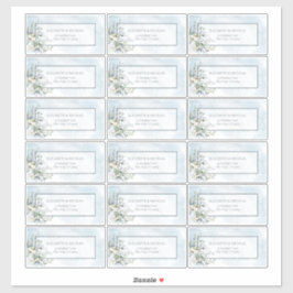 Dusty Blue Botanical Greenery 18 Gästebewertungen Aufkleber