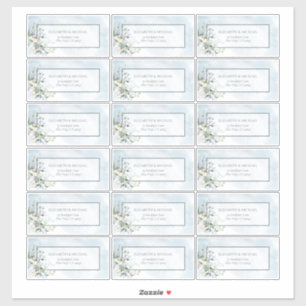 Dusty Blue Botanical Greenery 18 Gästebewertungen Aufkleber