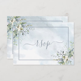 Dusty Blue Botanical Greenery UAWG RSVP Karte