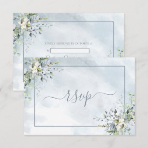 Dusty Blue Botanical Greenery UAWG RSVP Karte