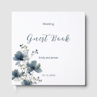 Dusty Blue Botanical Wedding Gästebuch