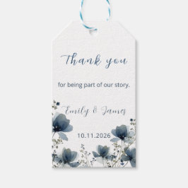 Dusty Blue Botanical Wedding Geschenkanhänger
