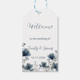 Dusty Blue Botanical Wedding Geschenkanhänger