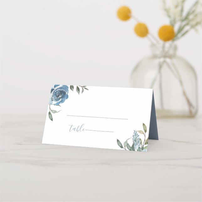 Dusty Blue Botanical Wedding Platzkarte