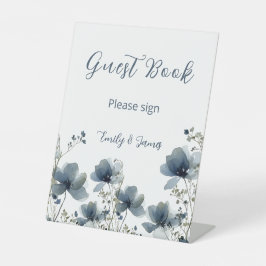 Dusty Blue Botanical Wedding Sockelschild
