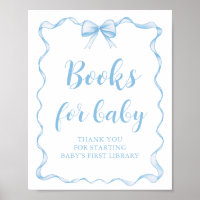 Dusty Blue Bow Boy Baby Shower Books für Baby Game