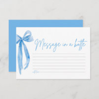 Dusty Blue Bow Meldung in einer Flasche Game Card