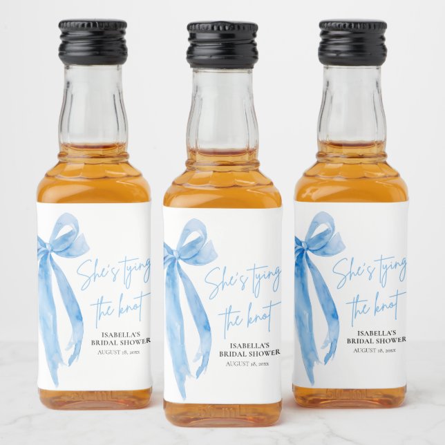 Dusty Blue Bow Sie bindet das Brautparty des Knote Alkoholflaschenetikett (Flaschen)