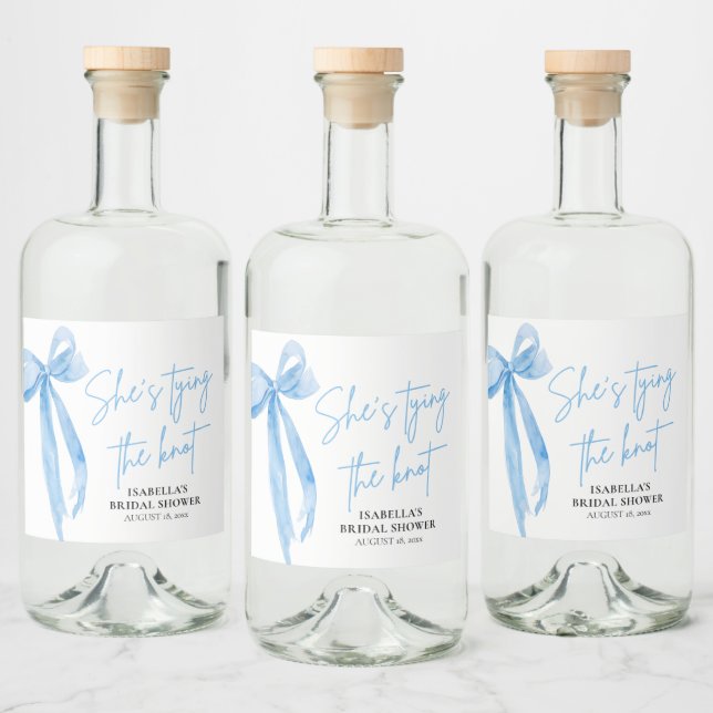Dusty Blue Bow Sie bindet das Brautparty des Knote Alkoholflaschenetikett (Flaschen)