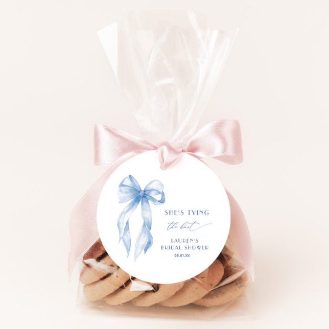 Dusty Blue Bow Sie bindet das Brautparty des Knote Geschenkanhänger (Von Creator hochgeladen)